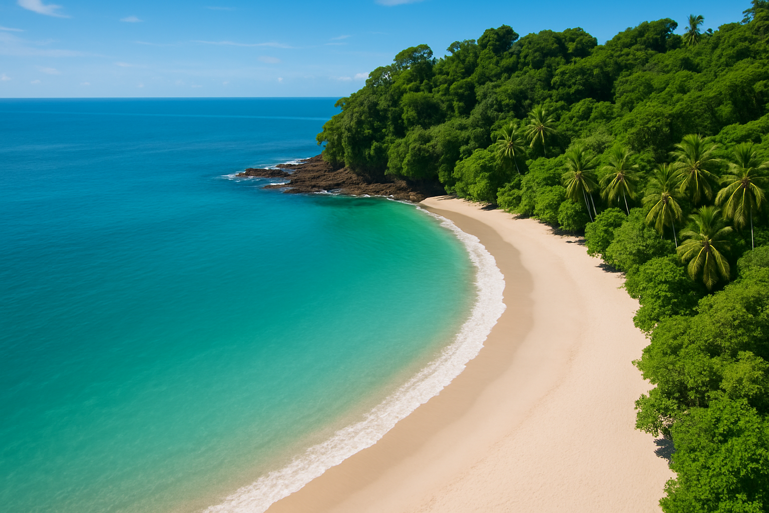 Aerial view of tropical beach