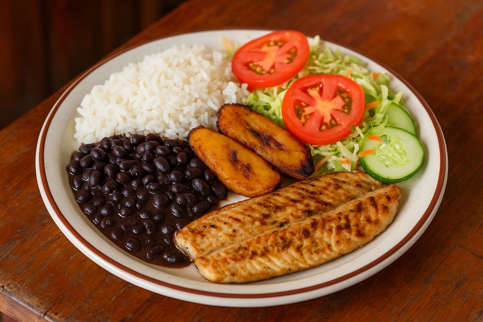 Traditional Costa Rican casado plate