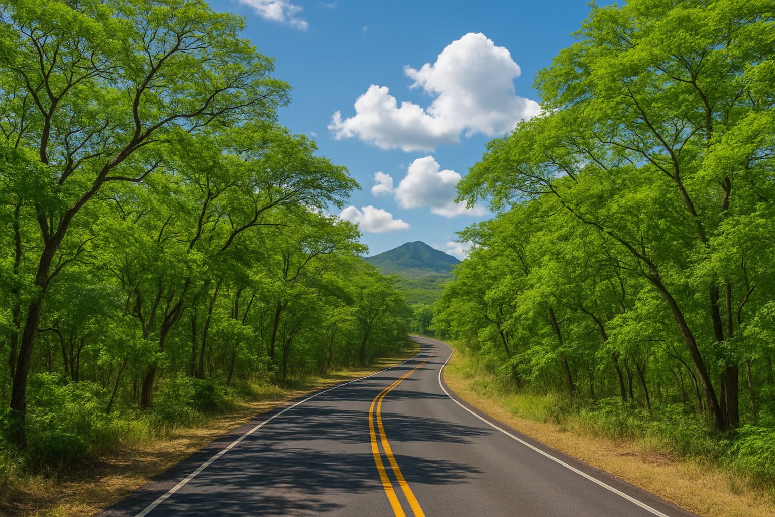 Road through Guanacaste tropical forest