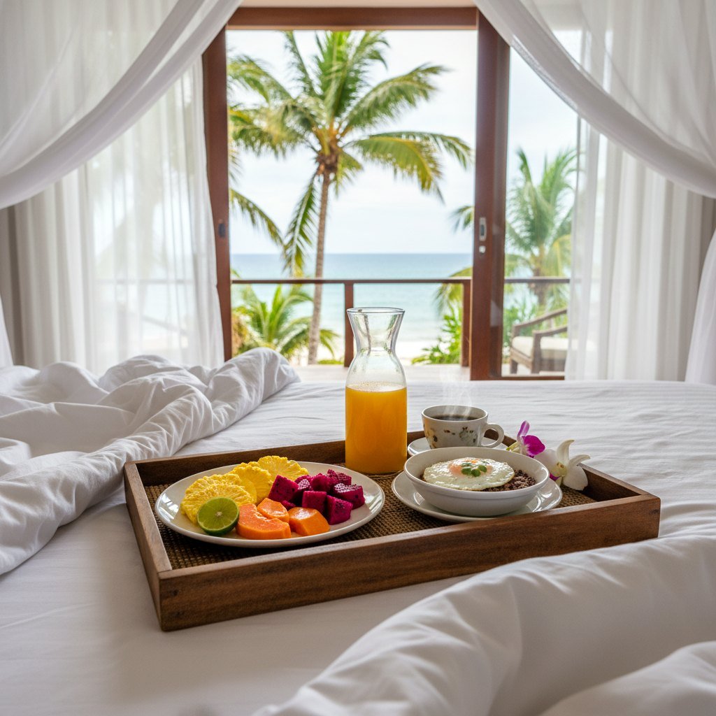Costa Rica luxury villa breakfast in bed slow morning departure