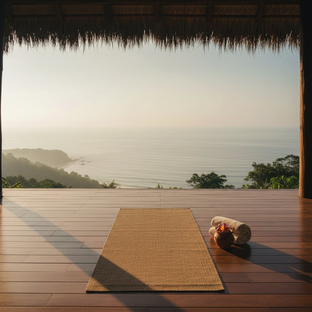 Costa Rica luxury villa private yoga session sunrise terrace