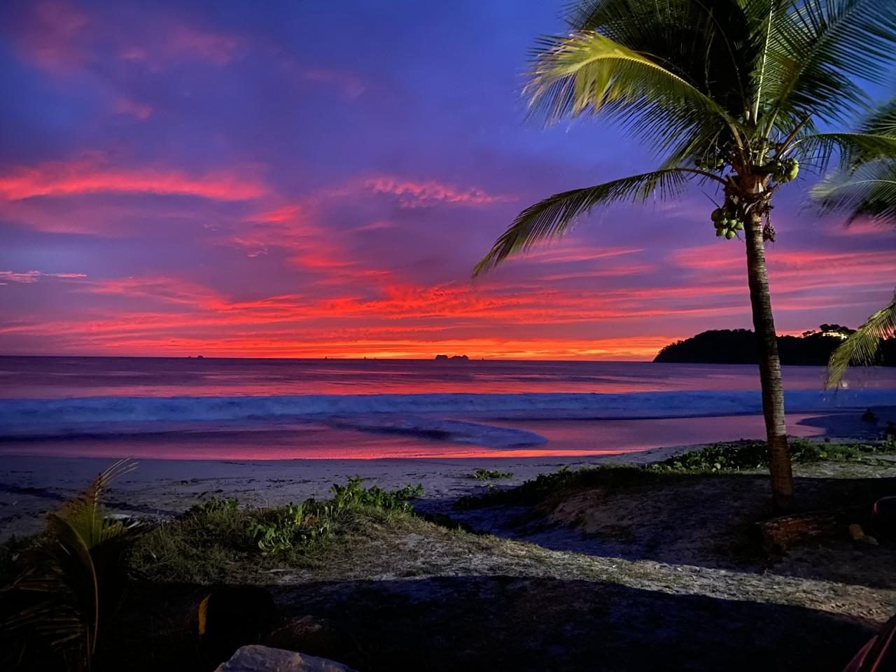 Sunset at Playa Flamingo, Costa Rica, the payoff when booking tours in Costa Rica goes right